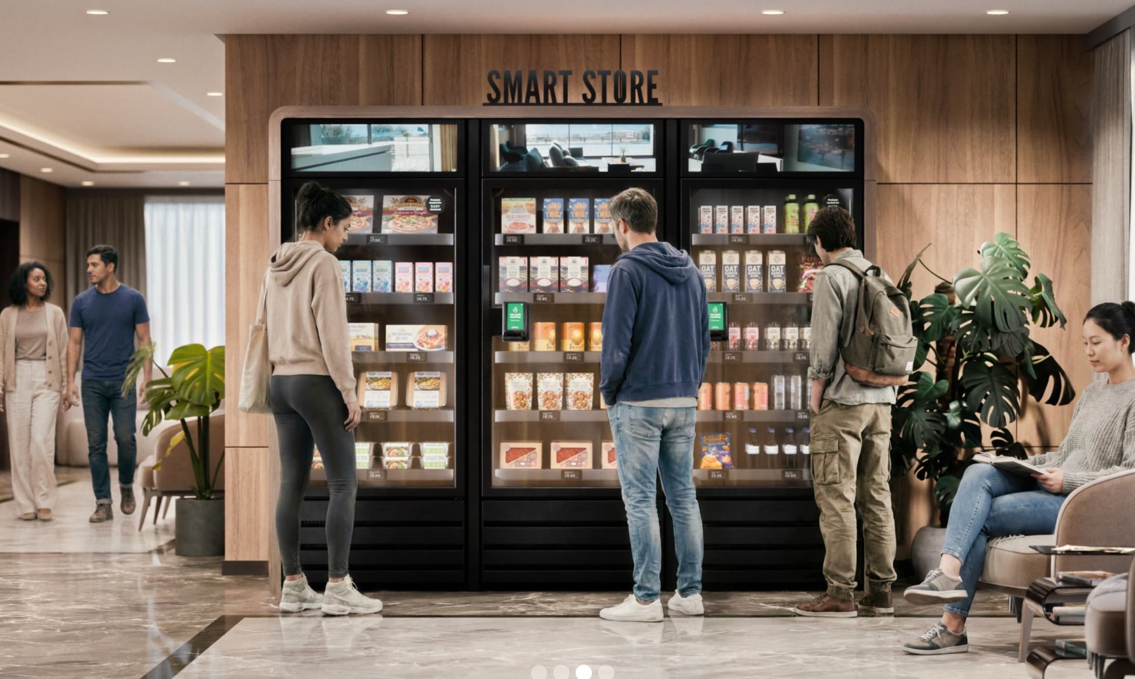 Grabpod smart grab and go kiosk installed in a luxury Bellevue apartment community